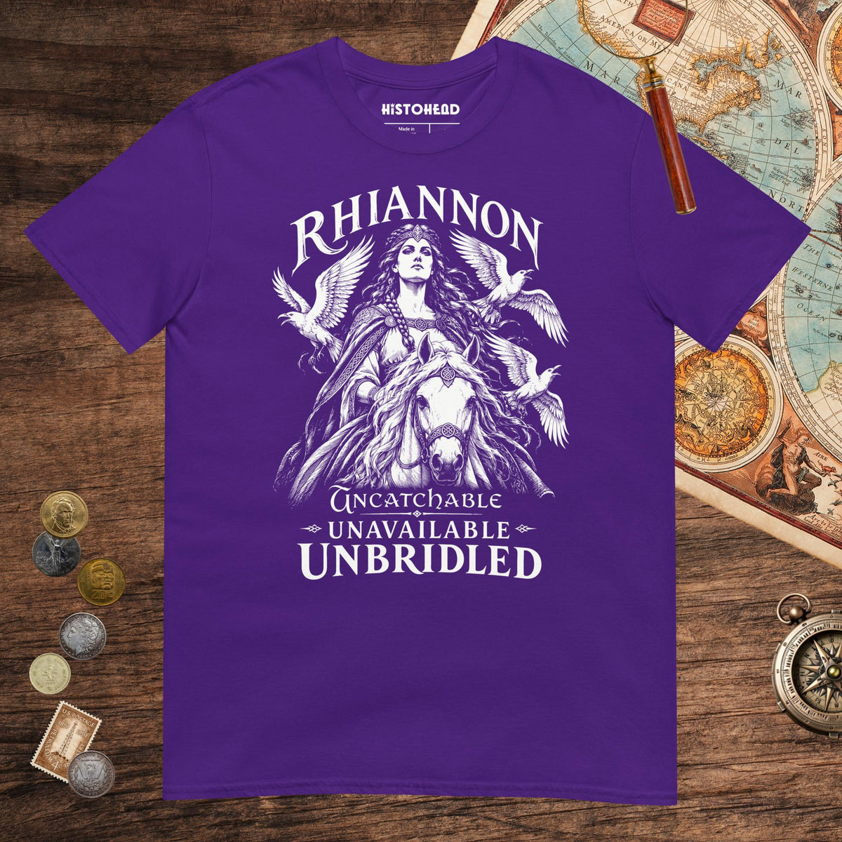 Purple Rhiannon Uncatchable Unavailable Unbridled Tee - history buff gift by HistoHead