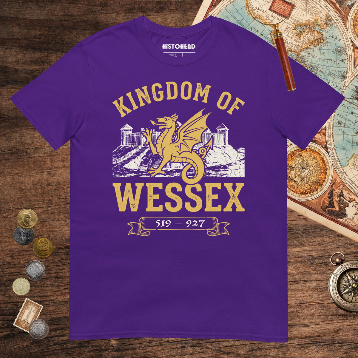Purple Kingdom of Wessex Tee - history buff gift by HistoHead