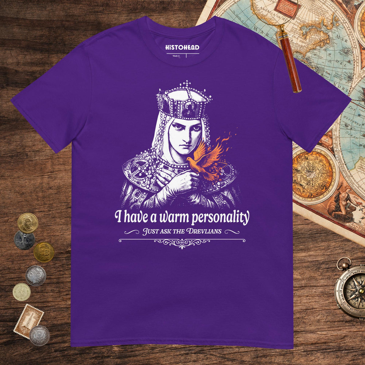 Purple Olga of Kiev I Have a Warm Personality Tee - history buff gift by HistoHead