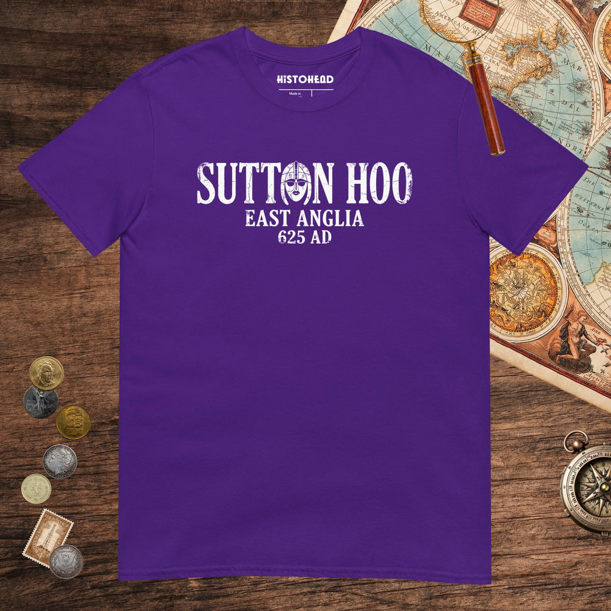 Purple Sutton Hoo Tee - history buff gift by HistoHead