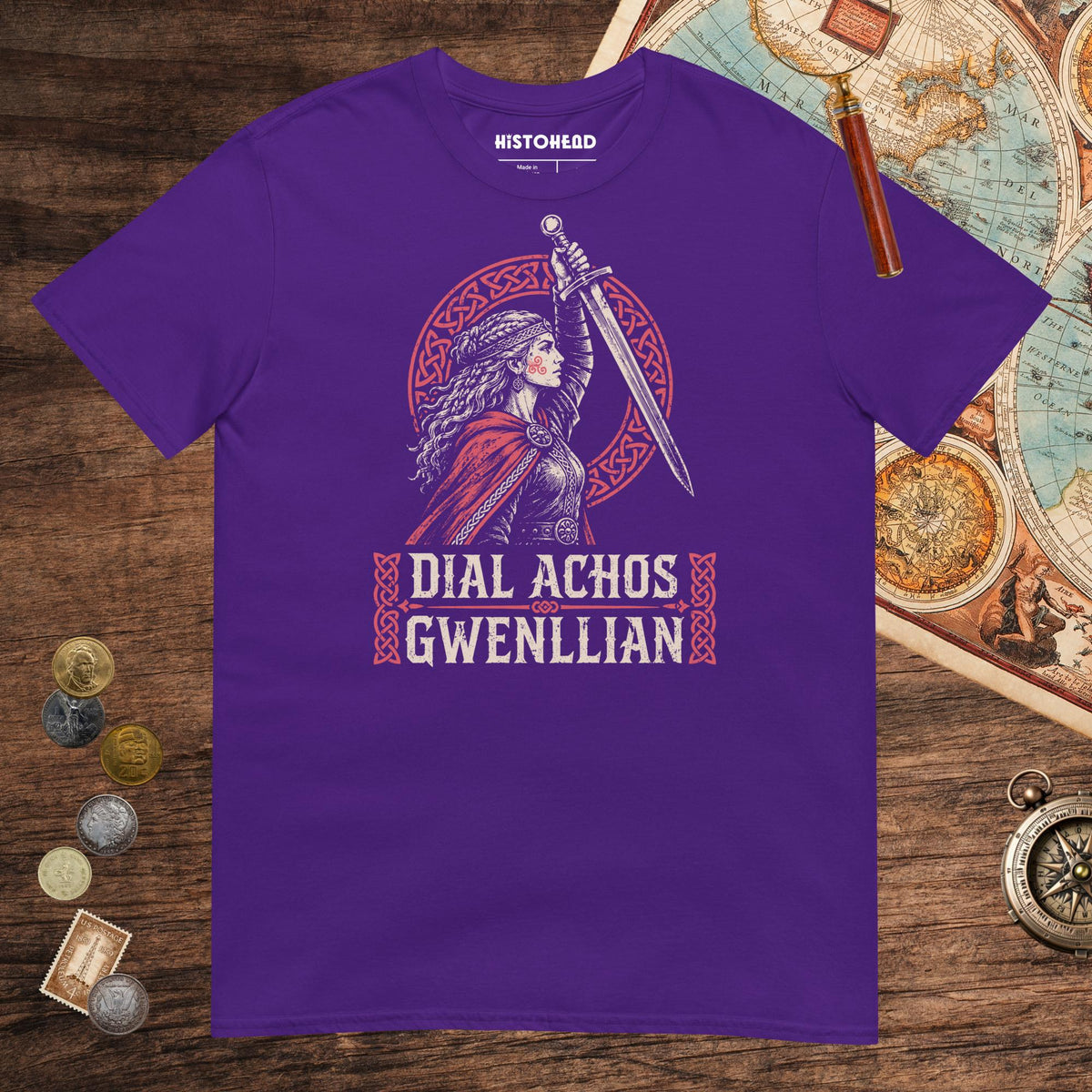Purple Dial Achos Gwenllian Tee - history buff gift by HistoHead
