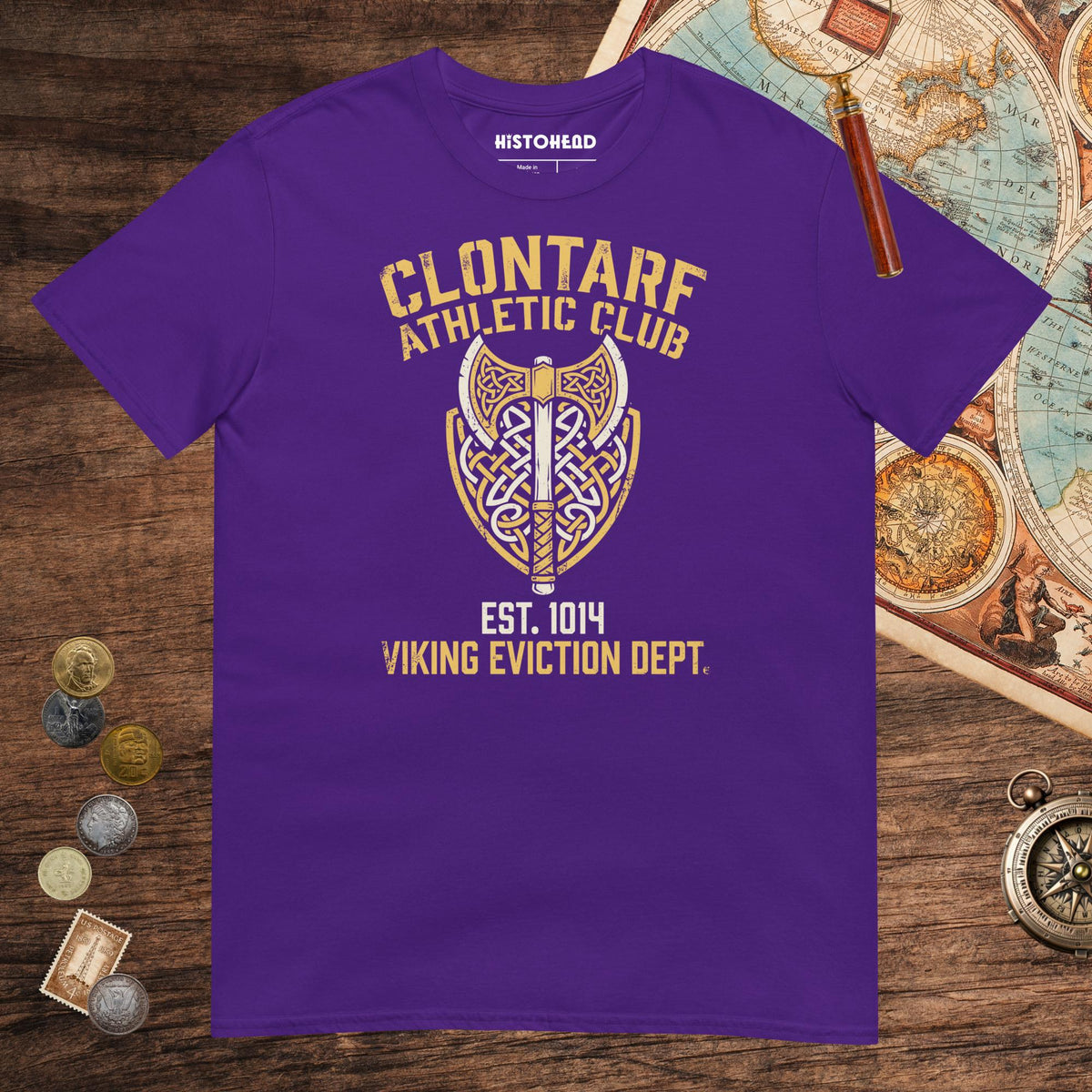 Purple Clontarf Athletic Club Tee - history buff gift by HistoHead