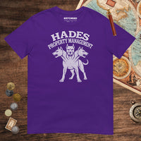 Purple Hades Property Management Tee - history buff gift by HistoHead