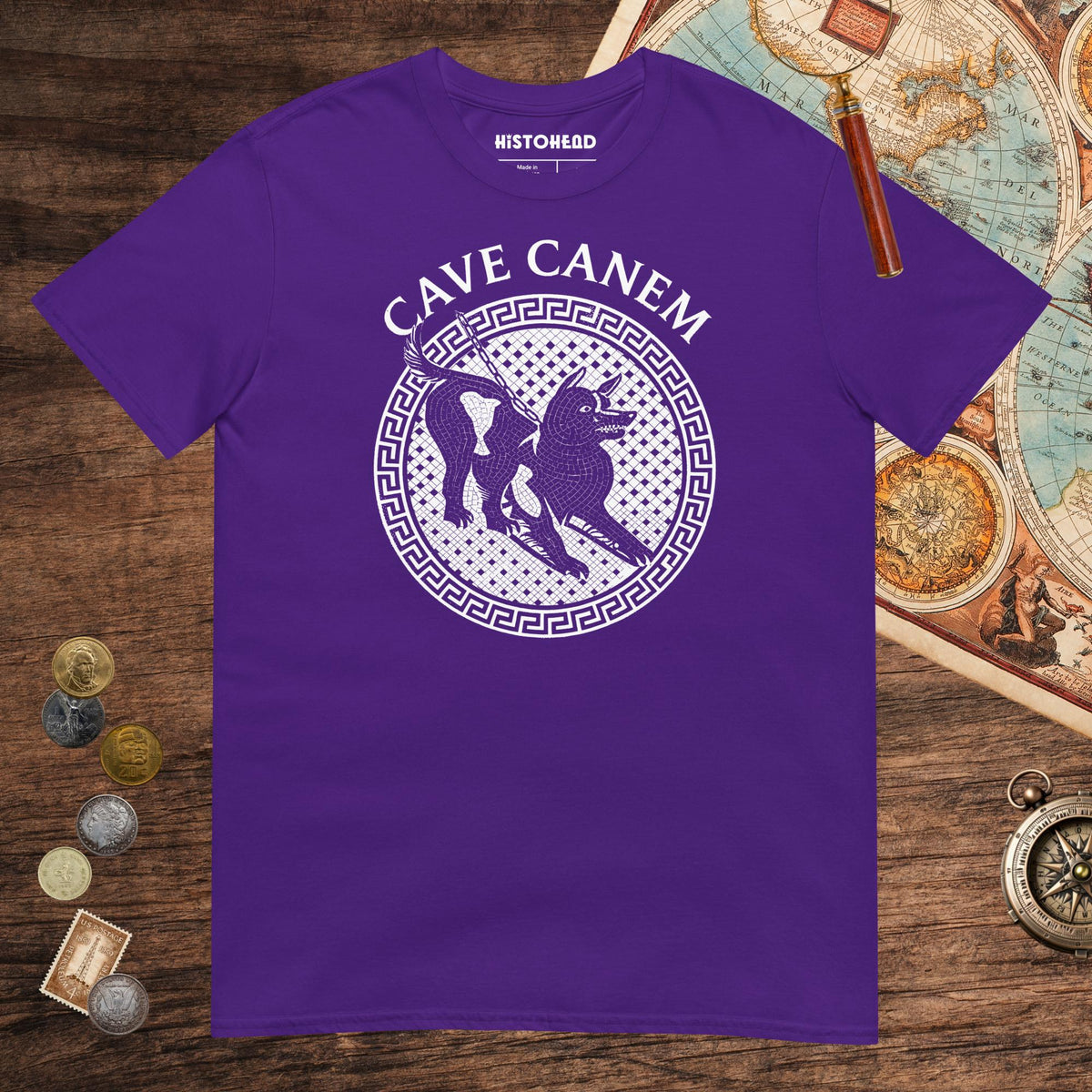 Purple Cave Canem Tee - history buff gift by HistoHead