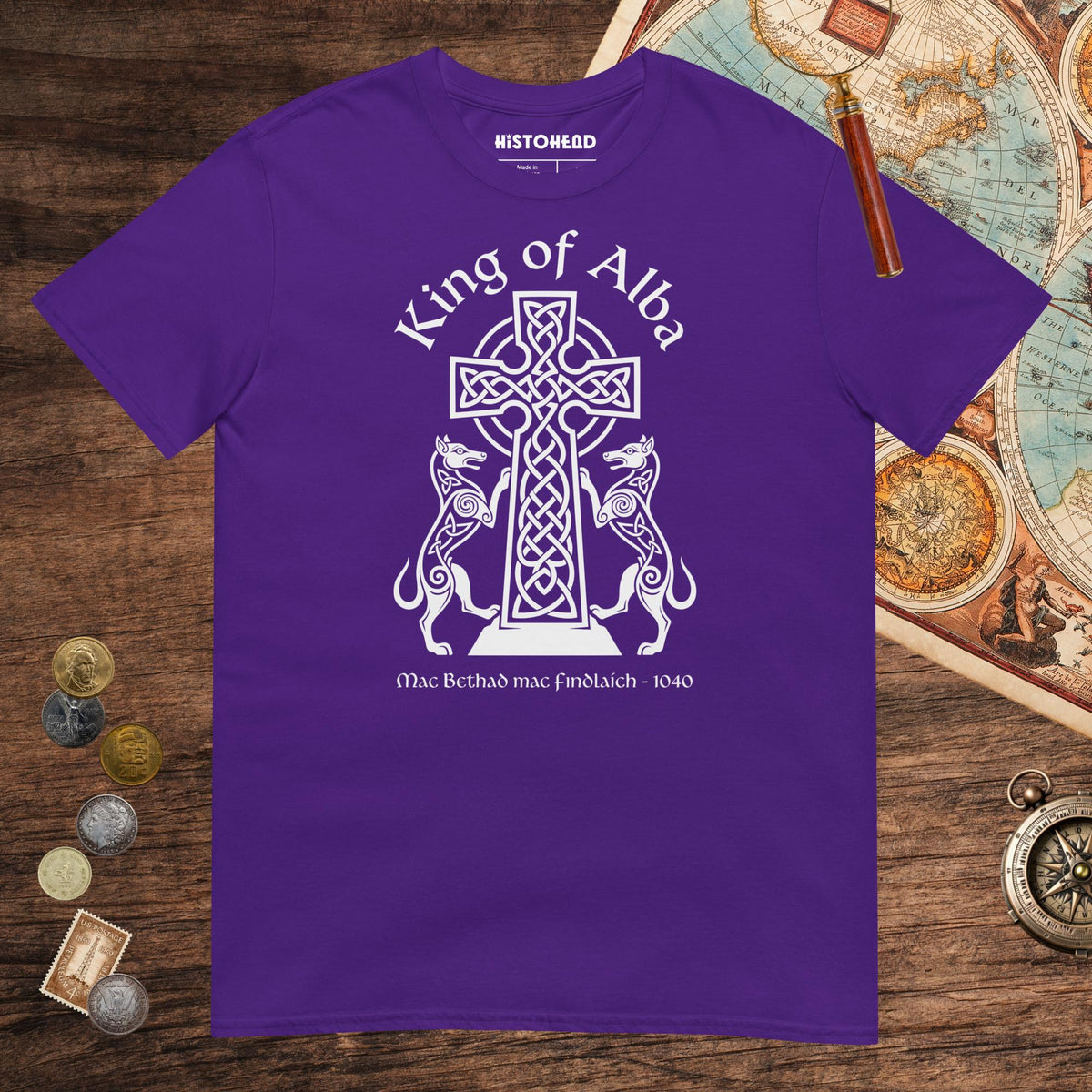 Purple King of Alba Tee - history buff gift by HistoHead