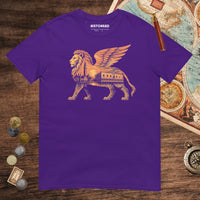 Purple Winged Lion of the Lagoon Tee - history buff gift by HistoHead