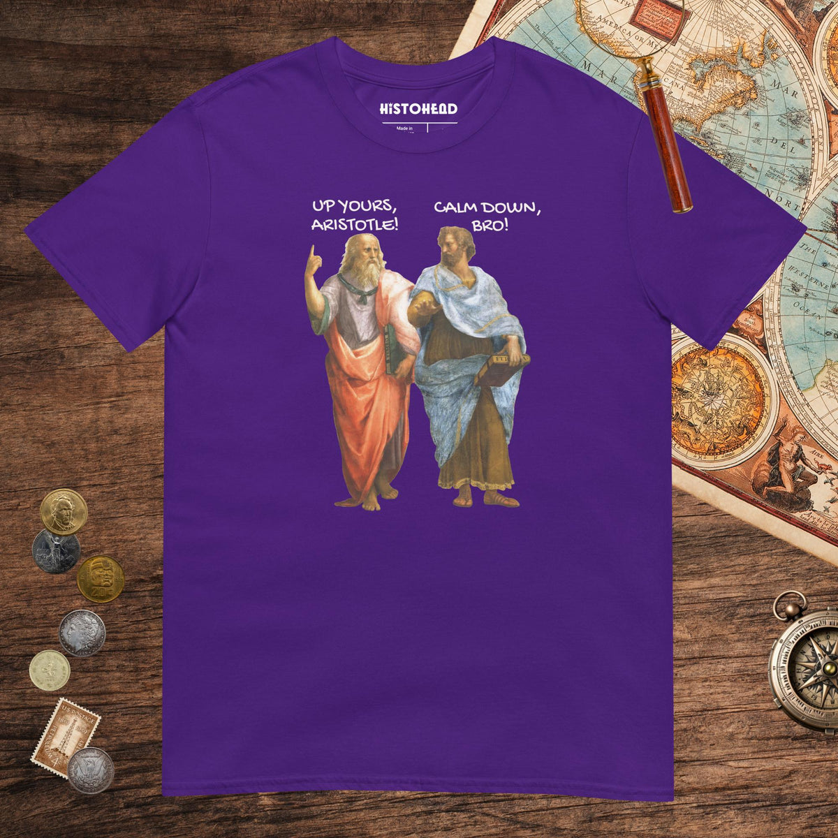 Purple Plato And Aristotle Tee - history buff gift by HistoHead