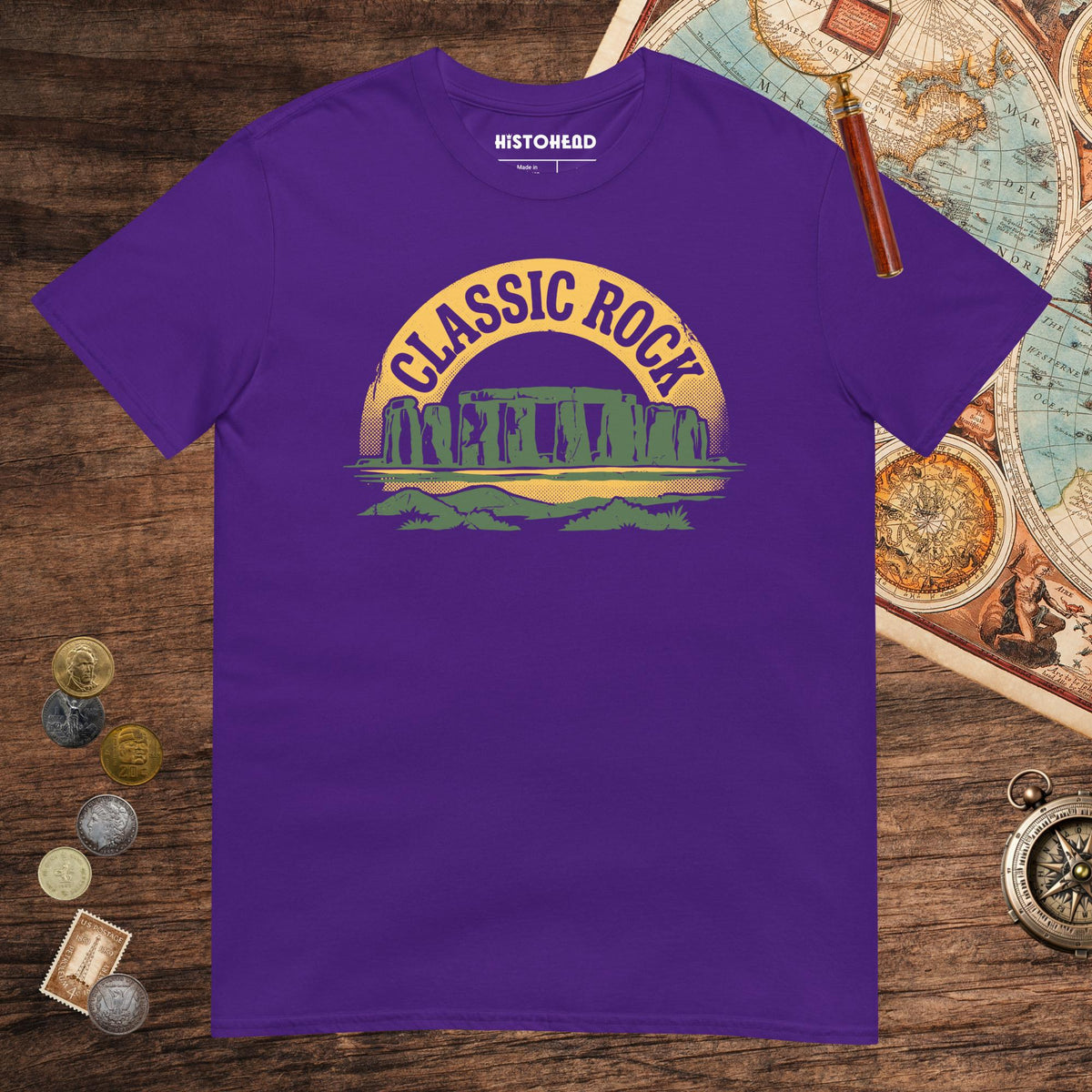 Purple Stonehenge Classic Rock Tee - history buff gift by HistoHead