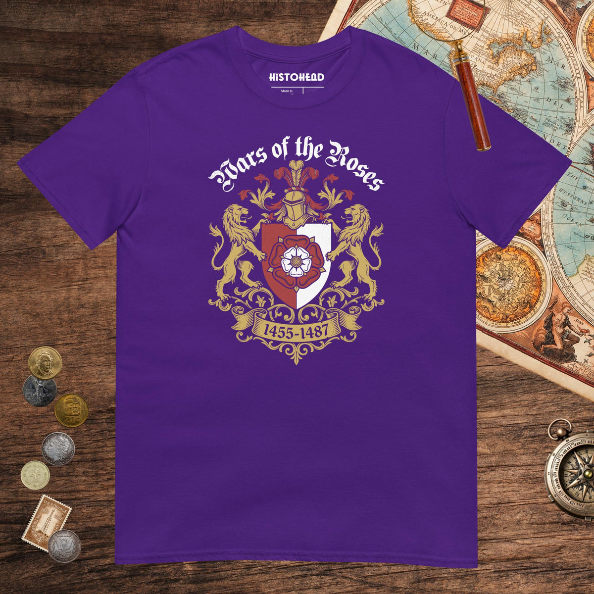 Purple Wars of the Roses Tee - history buff gift by HistoHead