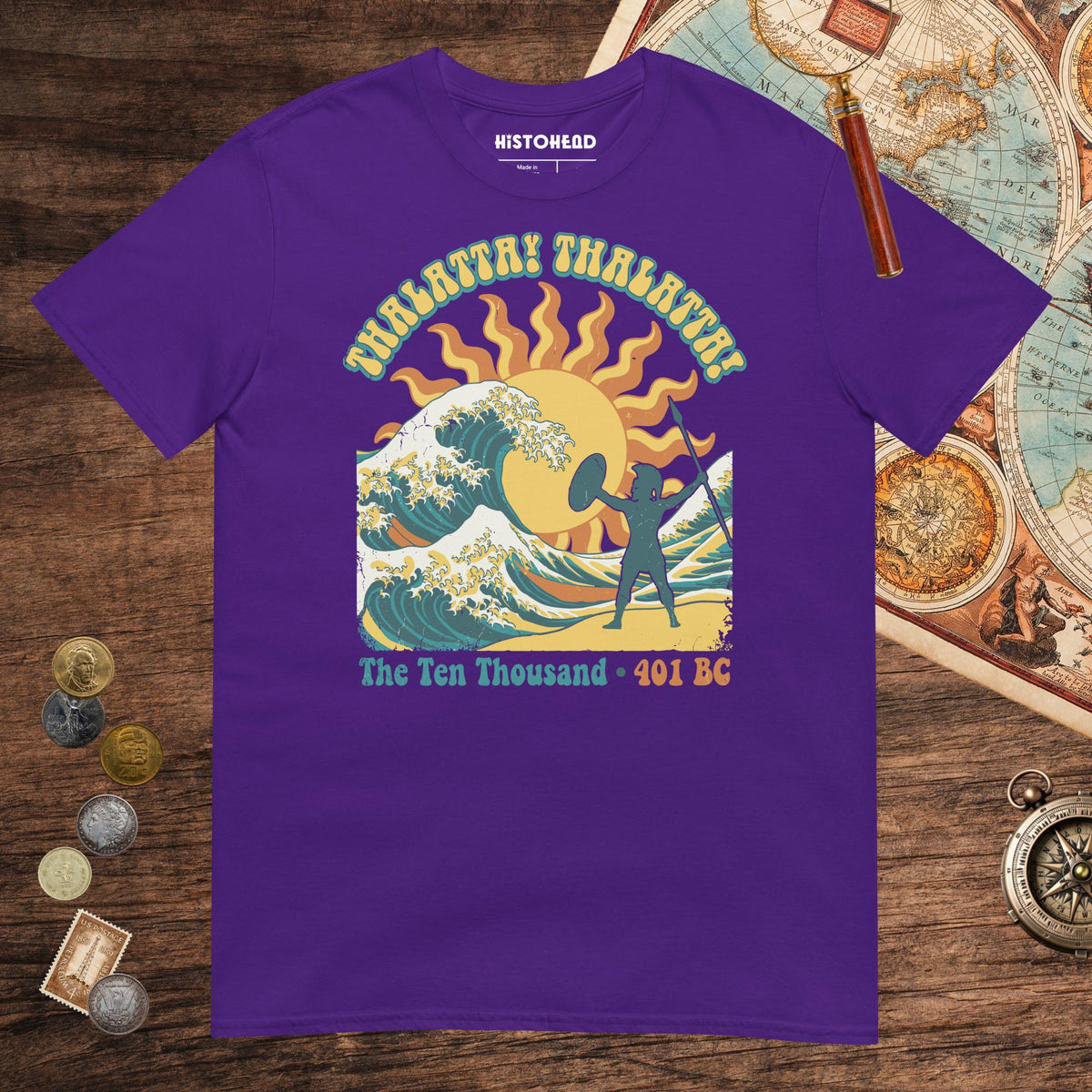 Purple Thalatta Thalatta Tee - history buff gift by HistoHead