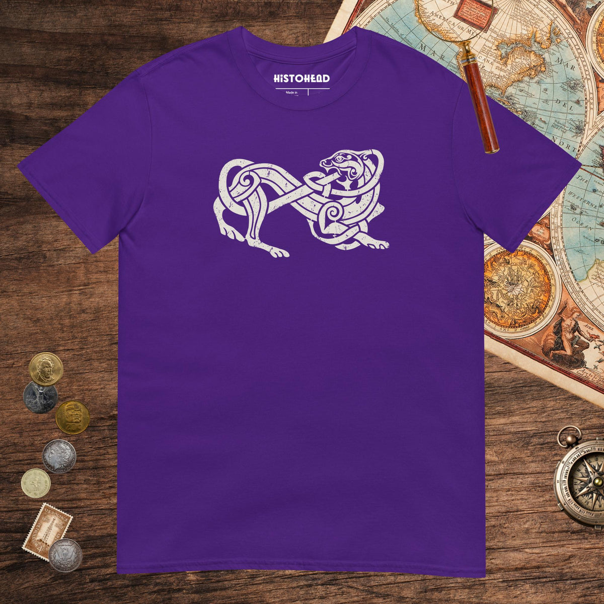 Purple Norse Lion Tee - history buff gift by HistoHead