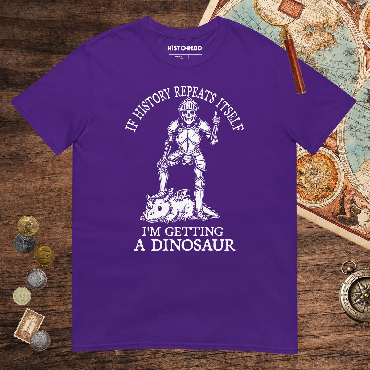 Purple I'm Getting a Dinosaur Tee - history buff gift by HistoHead