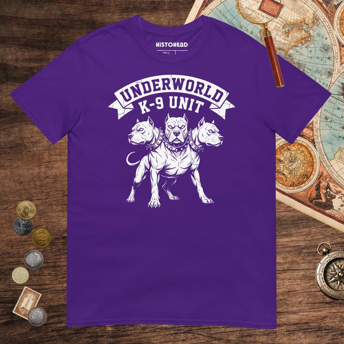 Purple Cerberus Underworld K-9 Unit Tee - history buff gift by HistoHead