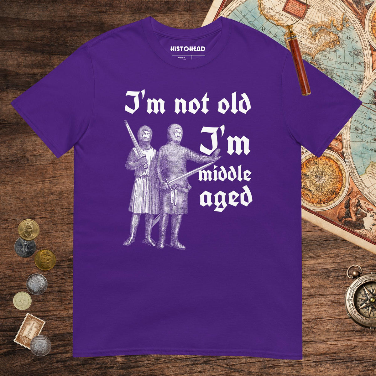 Purple I'm Not Old I'm Middle Aged Tee - history buff gift by HistoHead