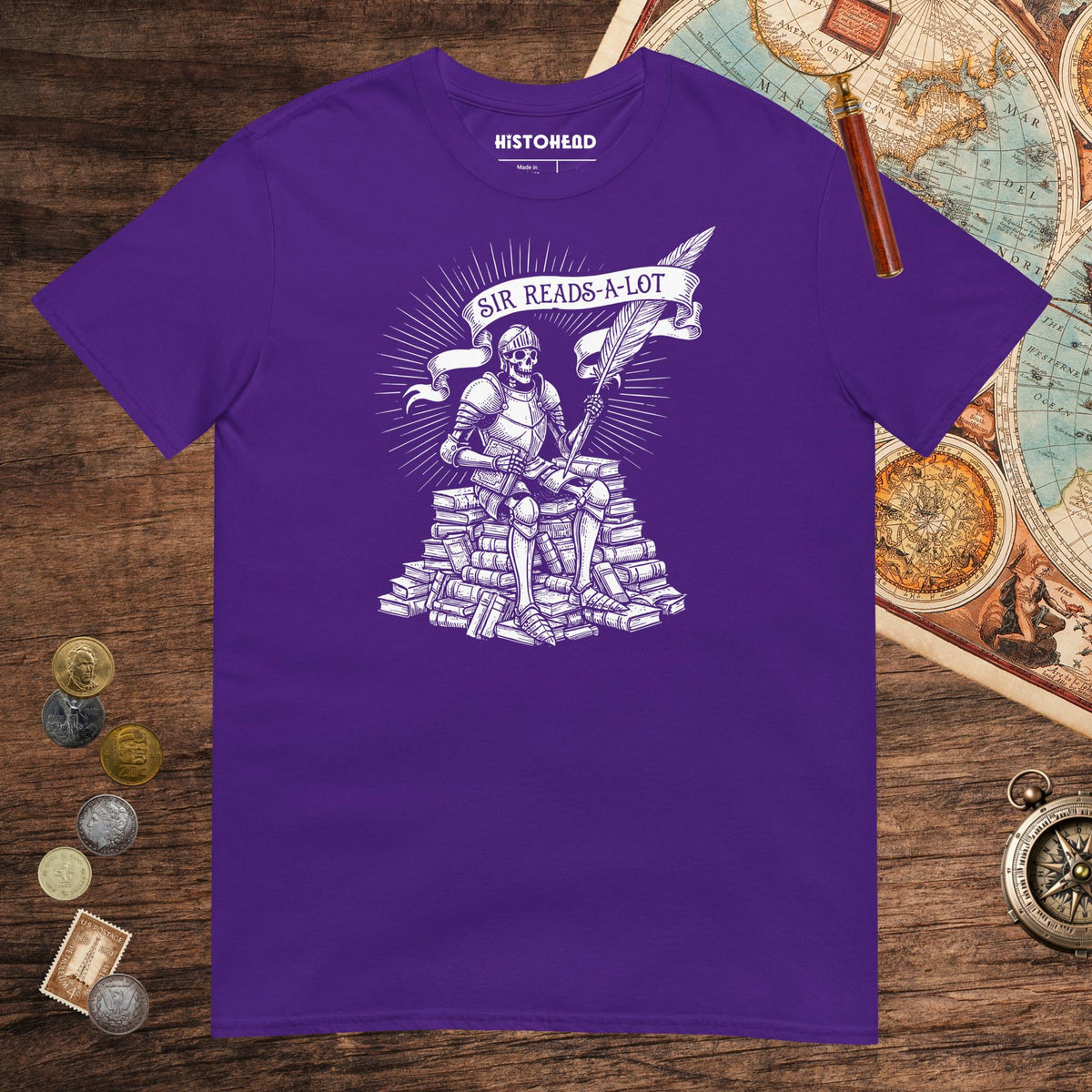 Purple Sir Reads-A-Lot Tee - history buff gift by HistoHead