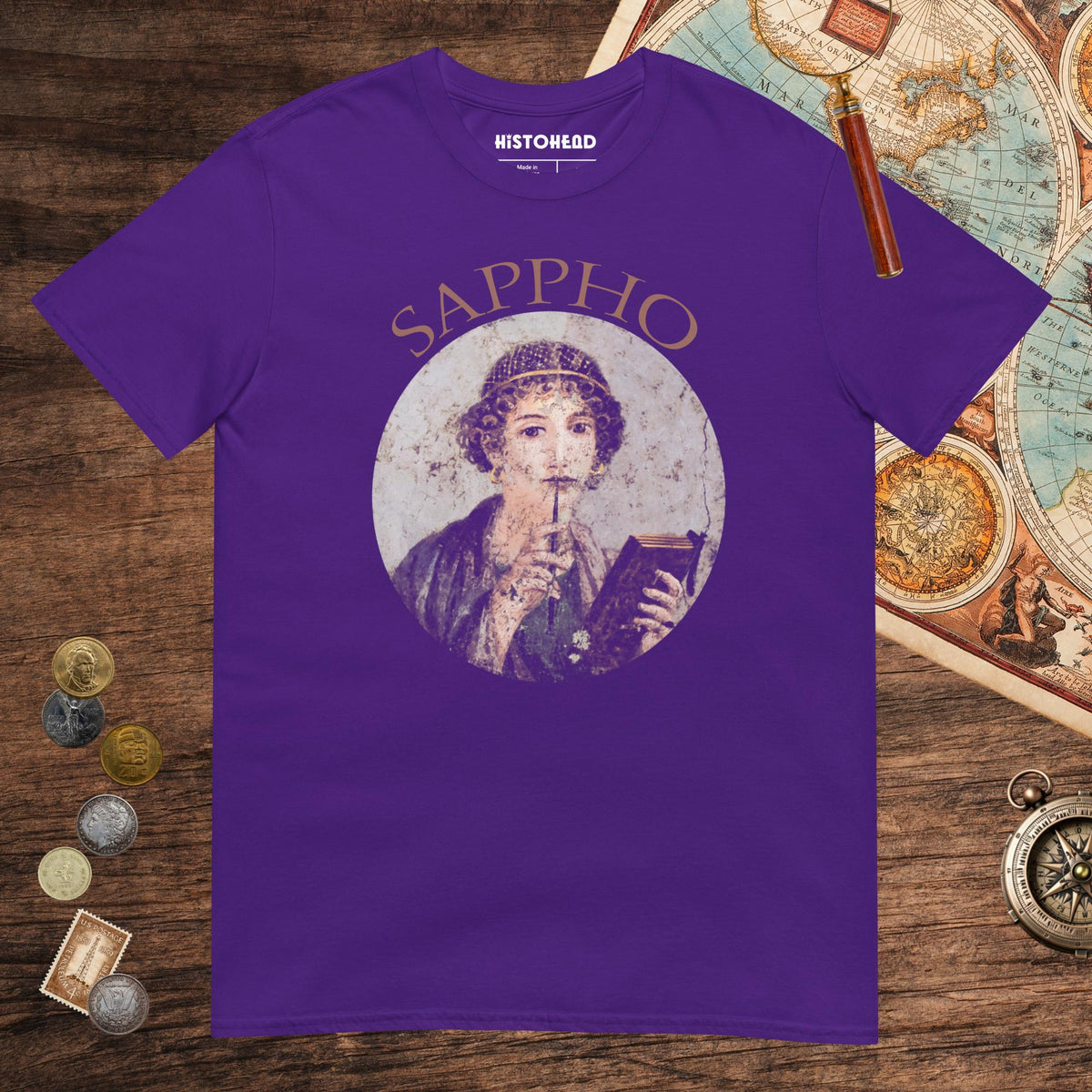 Purple Sappho Tee - history buff gift by HistoHead