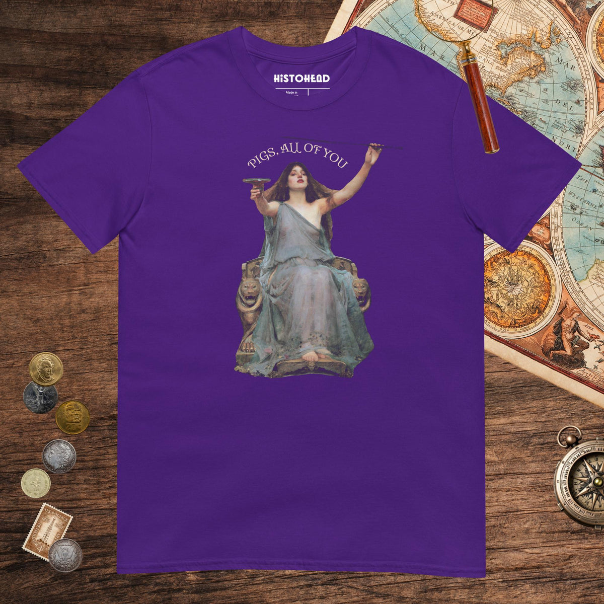 Purple Circe Pigs All of You Tee - history buff gift by HistoHead