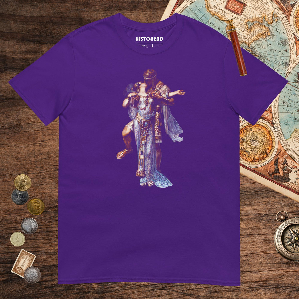 Purple Cleopatra and Antony Tee - history buff gift by HistoHead