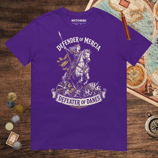 Purple Æthelflæd Defender of Mercia Tee - history buff gift by HistoHead