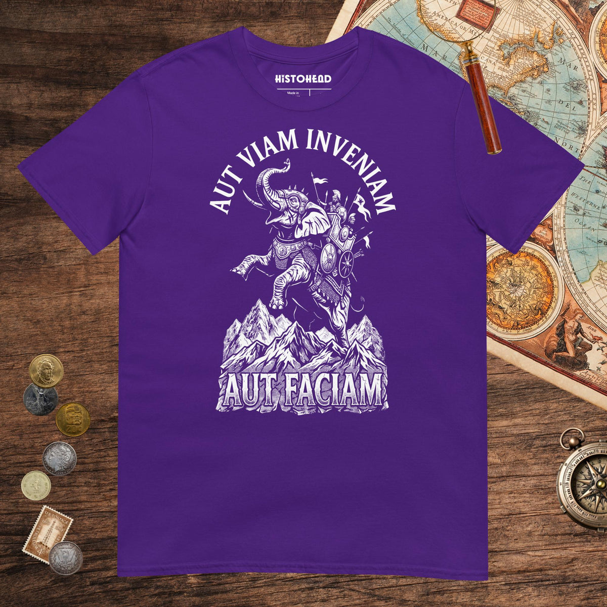 Purple Aut Viam Inveniam Hannibal Quote Tee - history buff gift by HistoHead