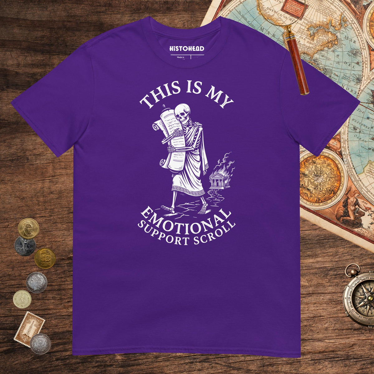 Purple Emotional Support Scroll Tee - history buff gift by HistoHead