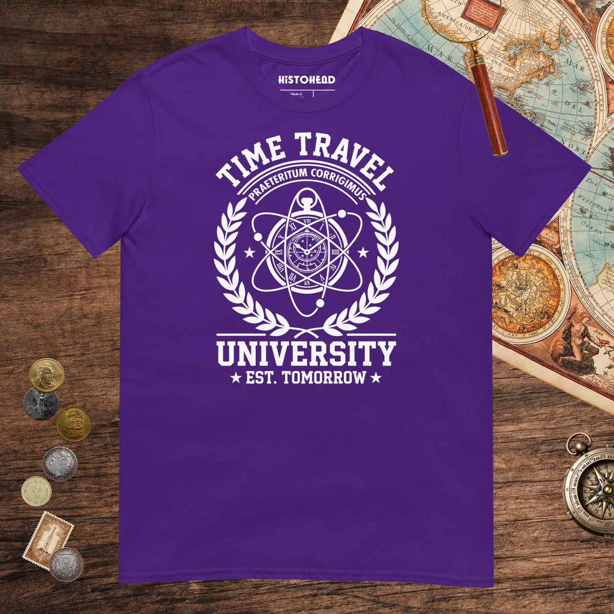 Purple Time Travel University Tee - history buff gift by HistoHead