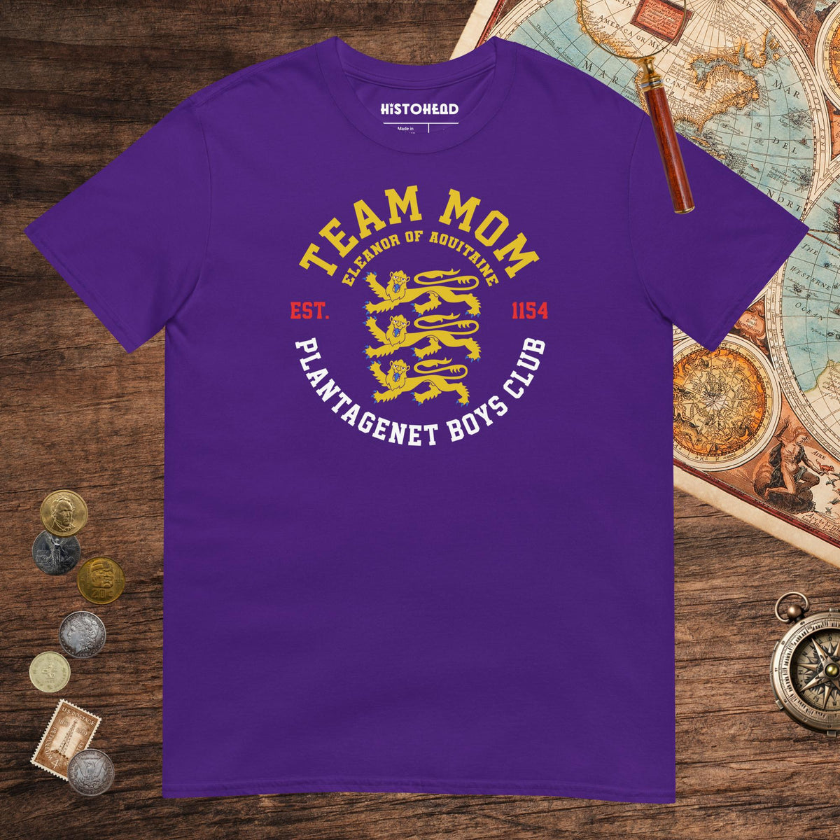 Purple Team Mom Eleanor of Aquitaine Tee - history buff gift by HistoHead