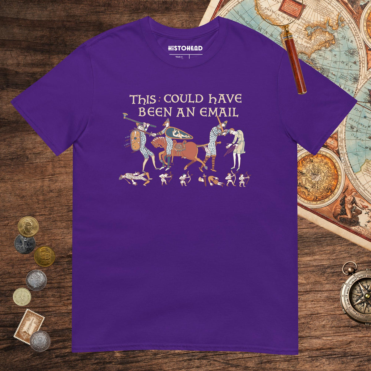 Purple Bayeux Tapestry This Could Have Been an Email Tee - history buff gift by HistoHead