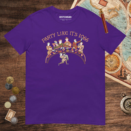 Purple Bayeux Tapestry Party Like It's 1066 Tee - history buff gift by HistoHead