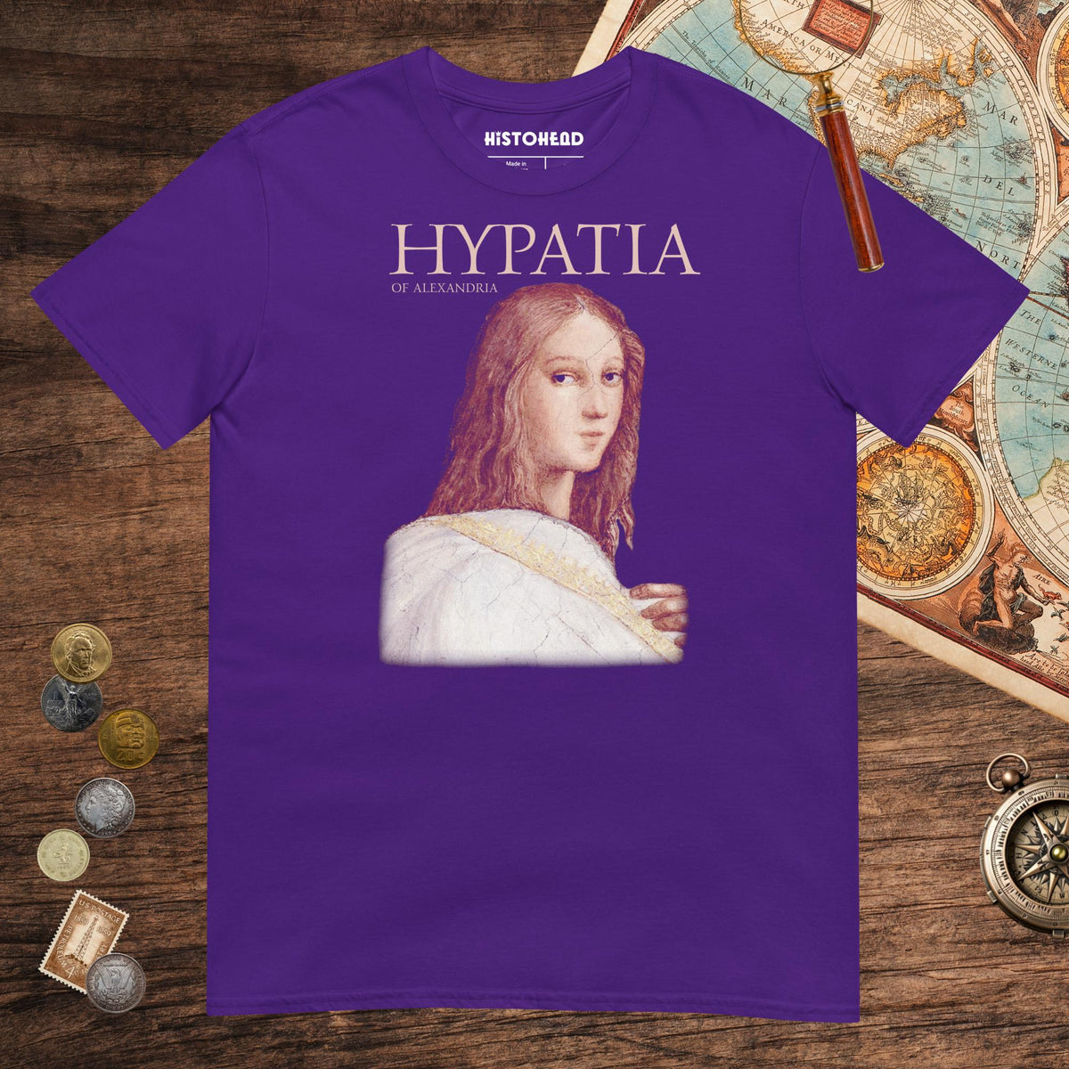 Purple Hypatia of Alexandria Tee - history buff gift by HistoHead