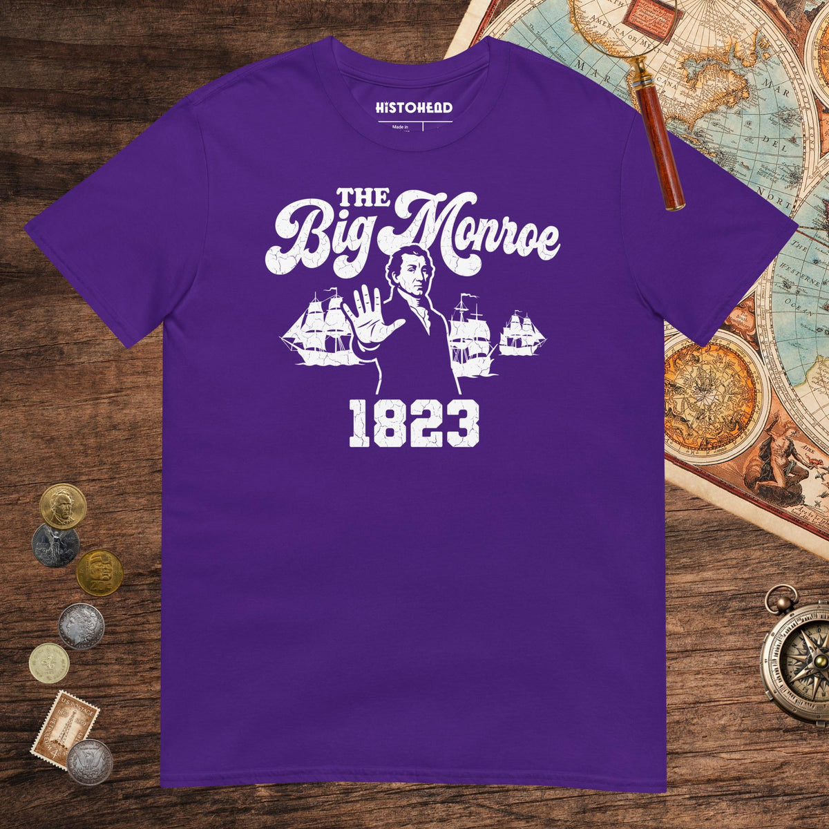 Purple The Big Monroe Tee - history buff gift by HistoHead