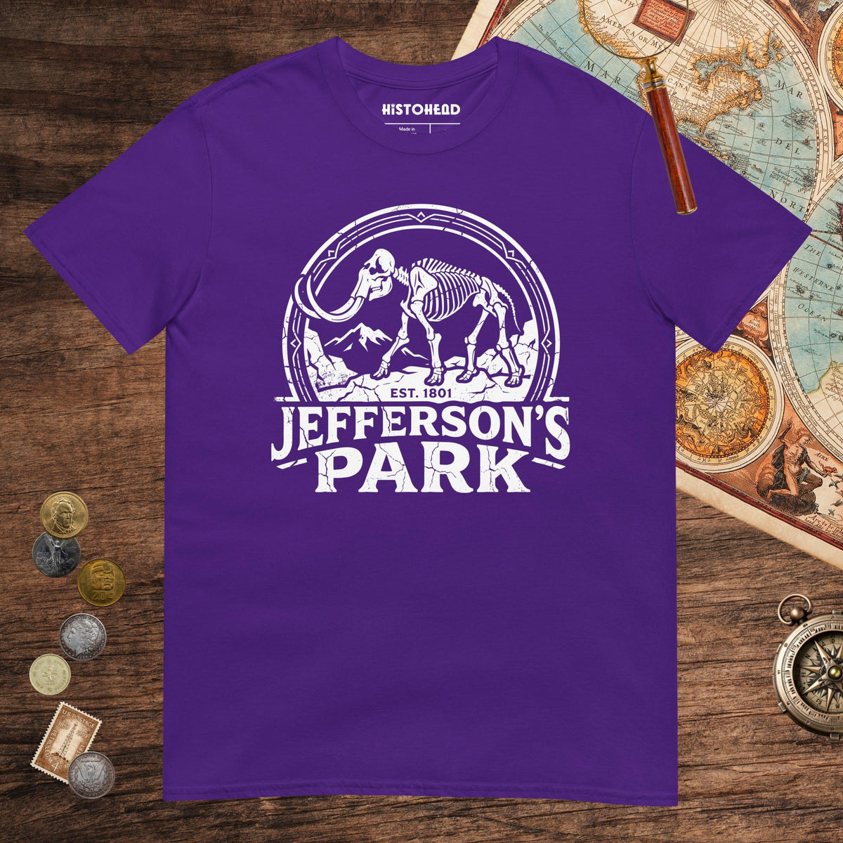 Purple Jefferson's Park Tee - history buff gift by HistoHead