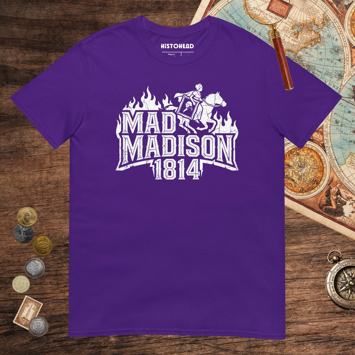 Purple Mad Madison Tee - history buff gift by HistoHead