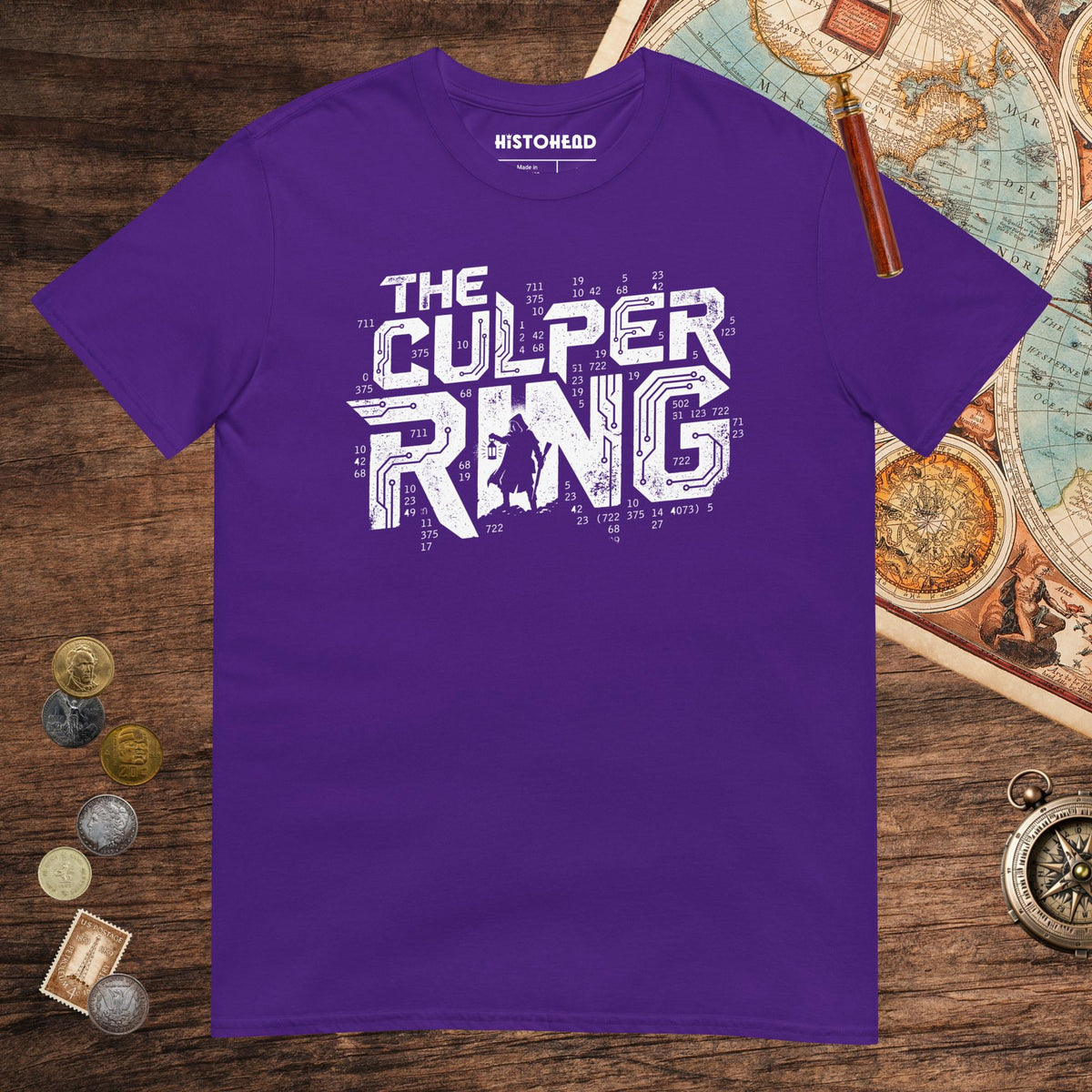 Purple The Culper Ring Tee - history buff gift by HistoHead