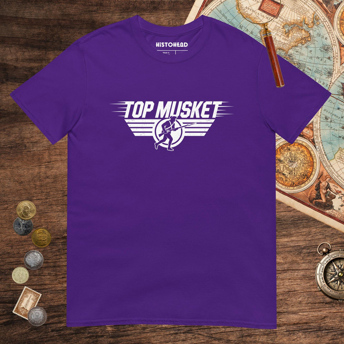 Purple Top Musket Tee - history buff gift by HistoHead