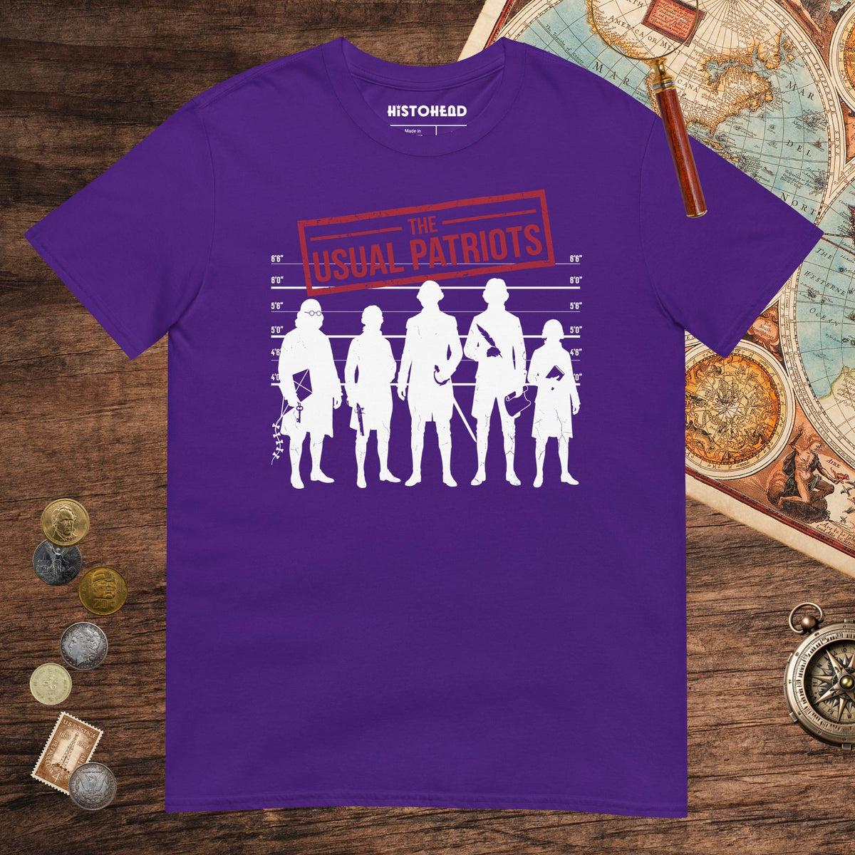 Purple The Usual Patriots Tee - history buff gift by HistoHead