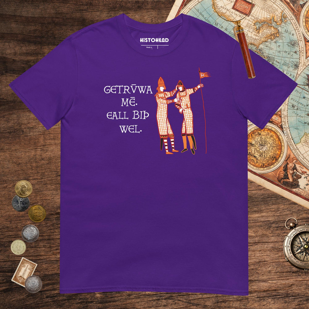 Purple Bayeux Tapestry Trust Me Everything Will Be Fine Old English Tee - history buff gift by HistoHead