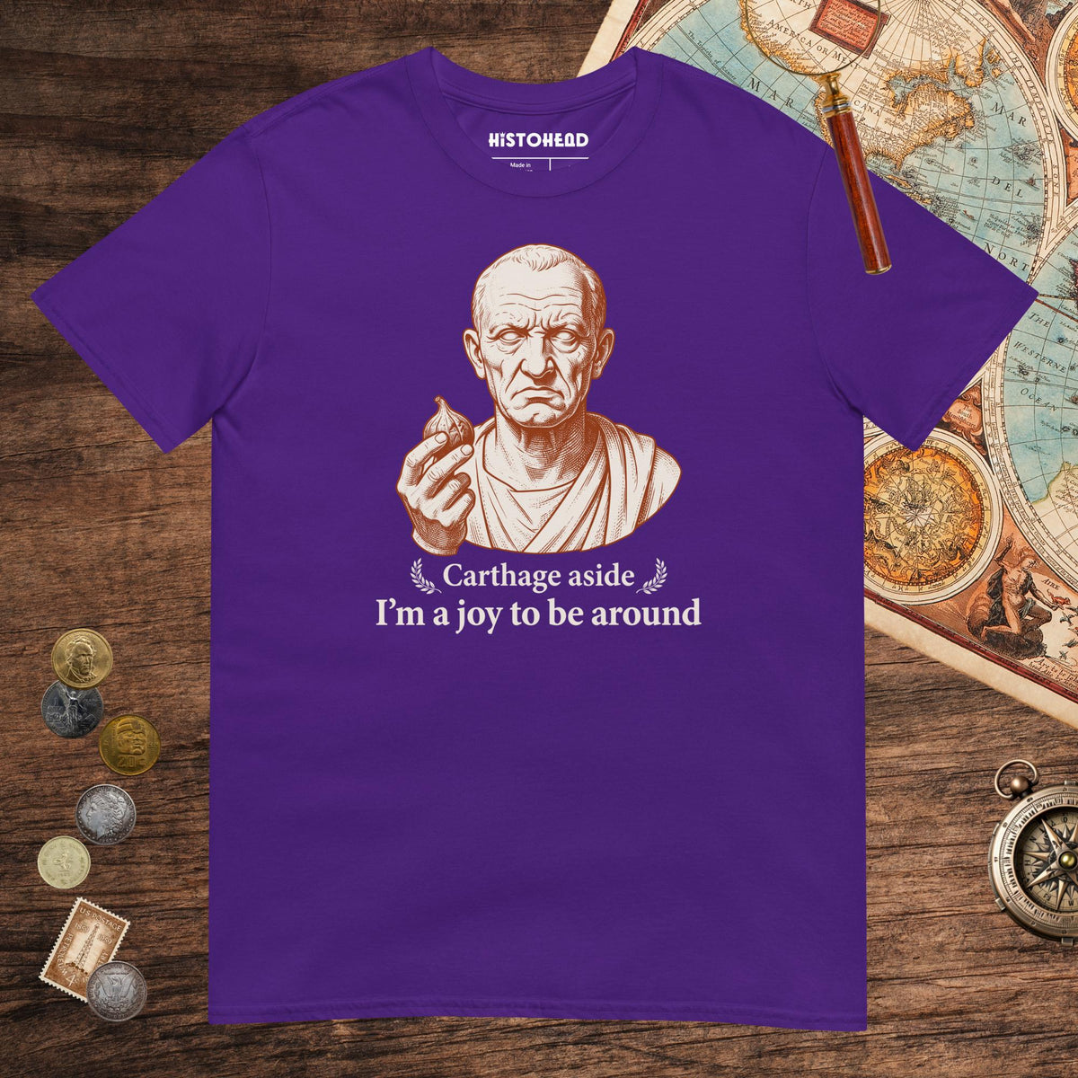 Purple Cato Carthage Aside I'm a Joy to Be Around Tee - history buff gift by HistoHead