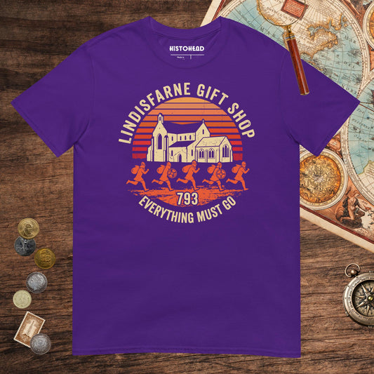 Purple Lindisfarne Gift Shop 793 Tee - history buff gift by HistoHead
