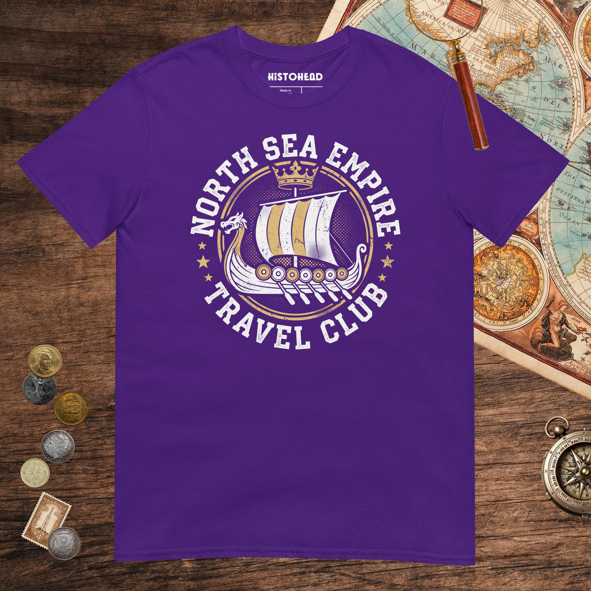 Purple North Sea Empire Travel Club Tee - history buff gift by HistoHead