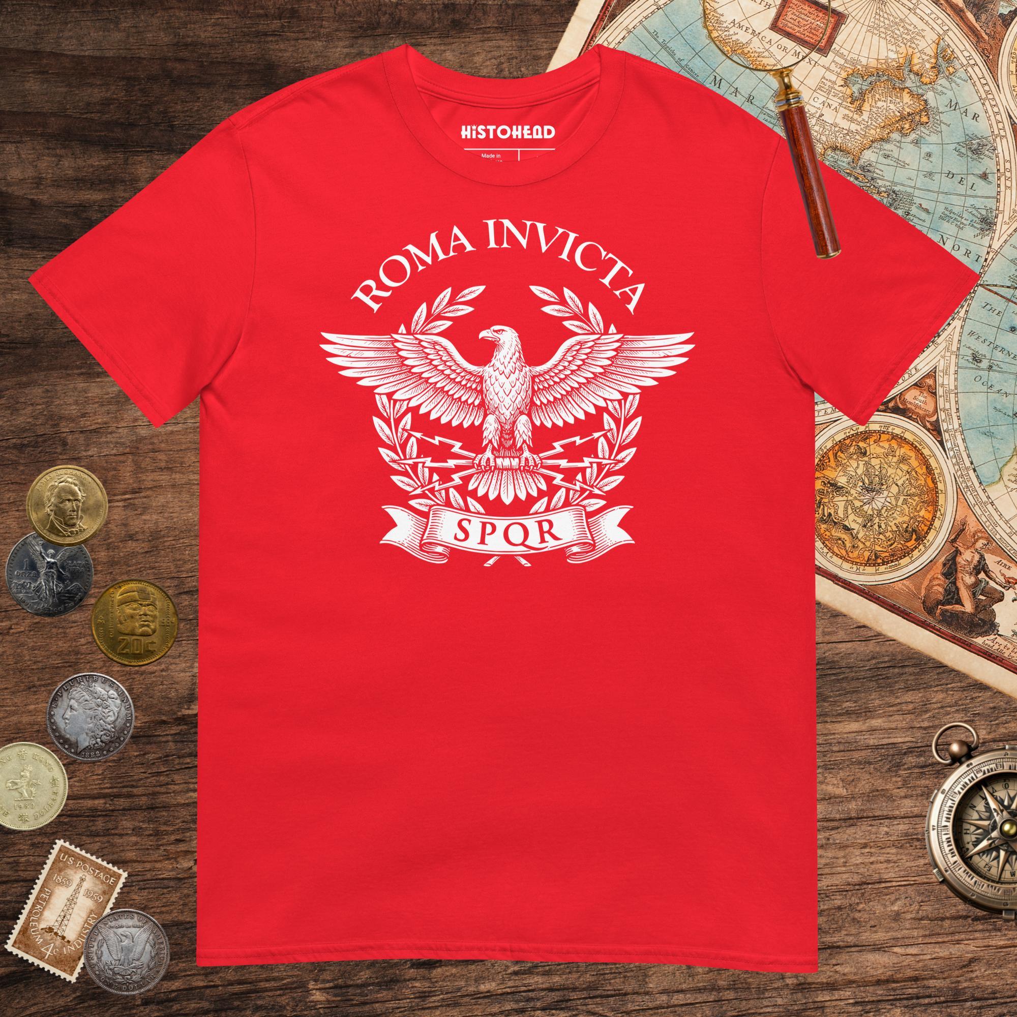 Red Roma Invicta Tee - history buff gift by HistoHead