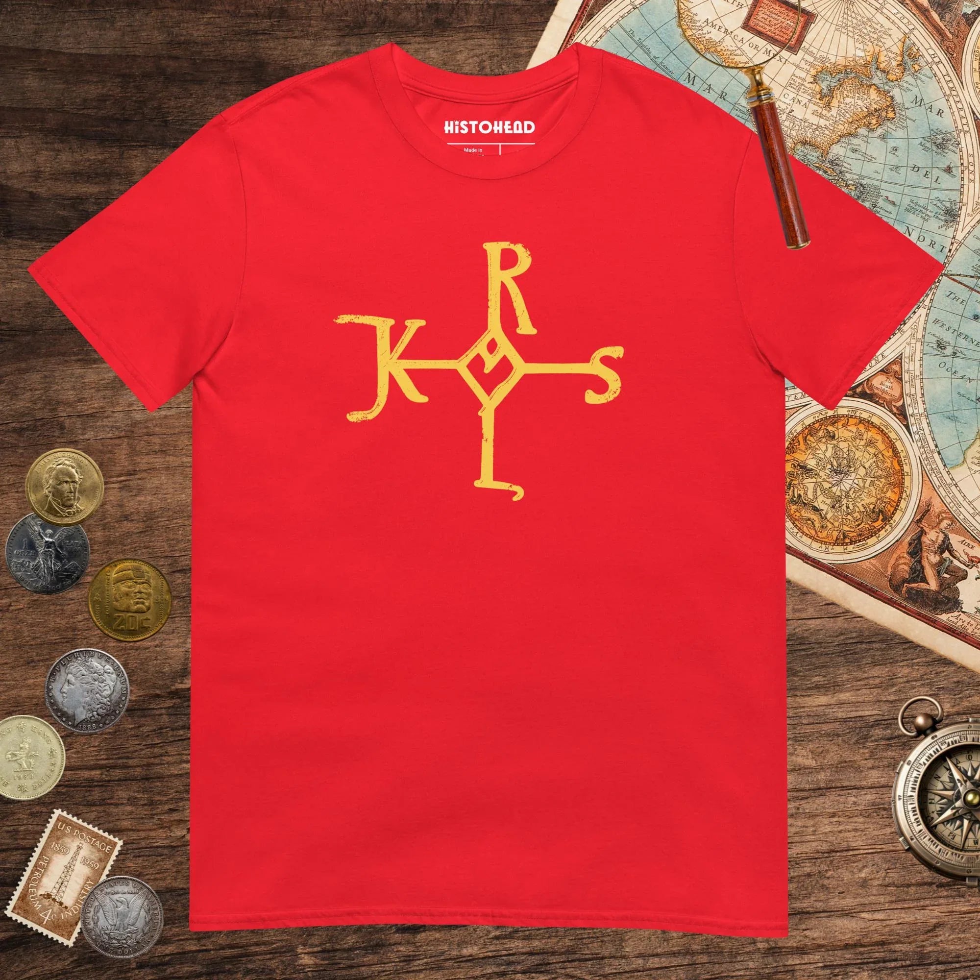 Red Charlemagne Autograph Tee - history buff gift by HistoHead