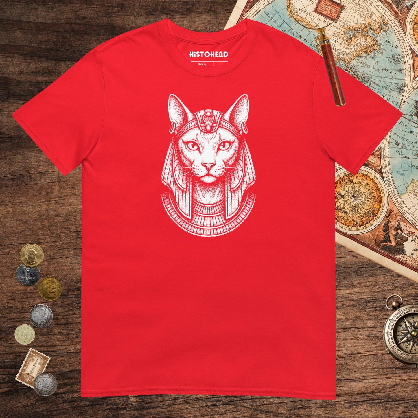 Red Bastet Protector of Hearth & Home Tee - history buff gift by HistoHead