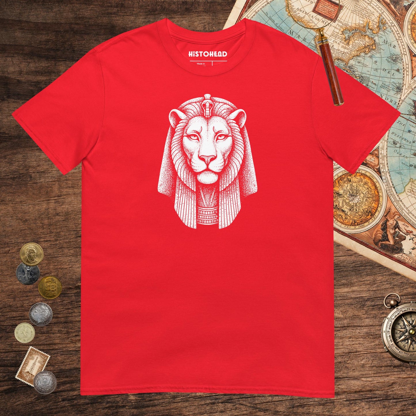 Red Sekhmet Goddess of War Tee - history buff gift by HistoHead