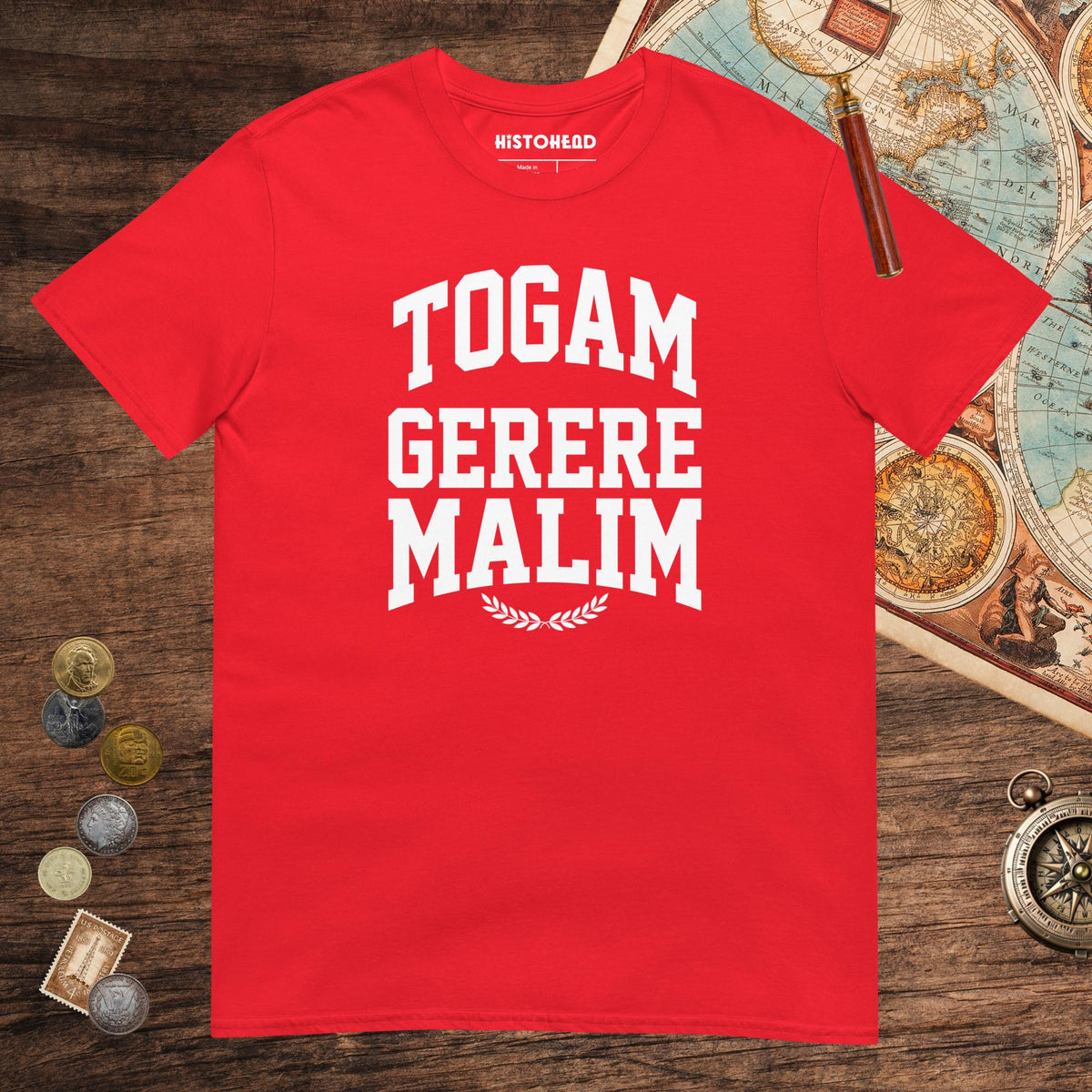 Red Latin I'd Rather Be Wearing A Toga Tee - history buff gift by HistoHead