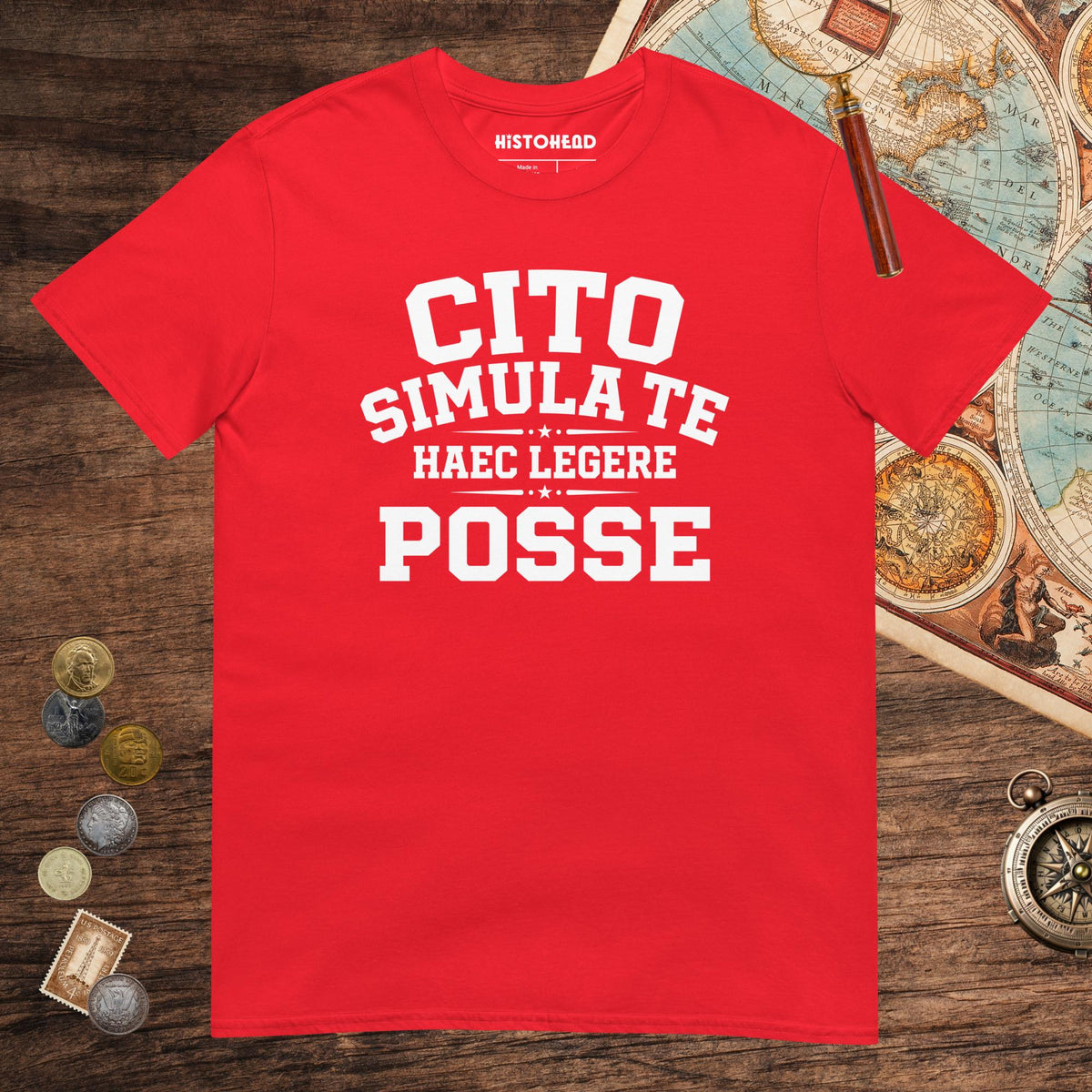 Red Latin Quick Pretend You Can Read This Tee - history buff gift by HistoHead