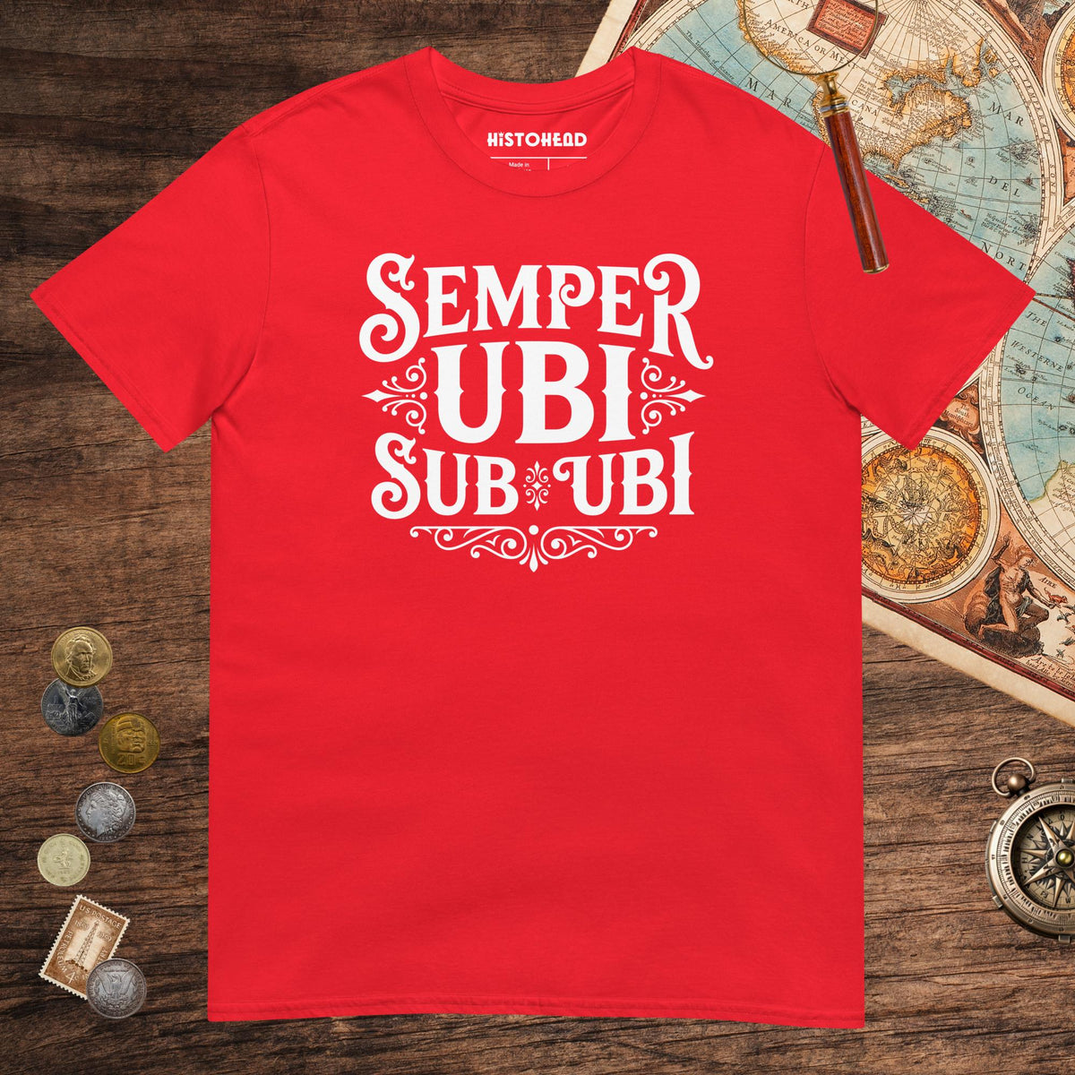 Red Latin Pun Semper Ubi Sub Ubi Tee - history buff gift by HistoHead