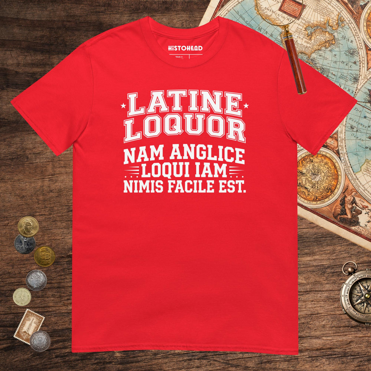 Red I Speak Latin Because English Is Too Easy Now Tee - history buff gift by HistoHead