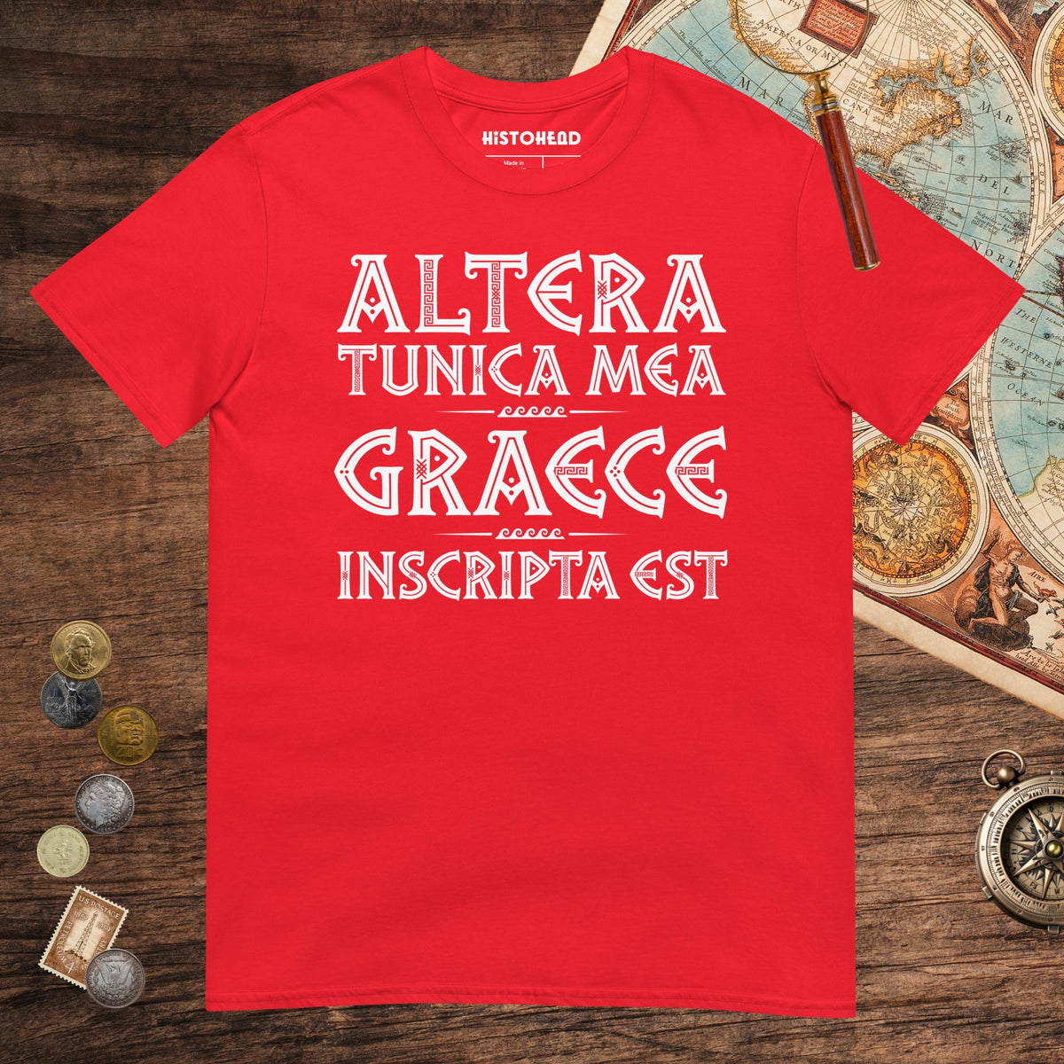 Red Latin My Other Shirt Is In Greek Tee - history buff gift by HistoHead