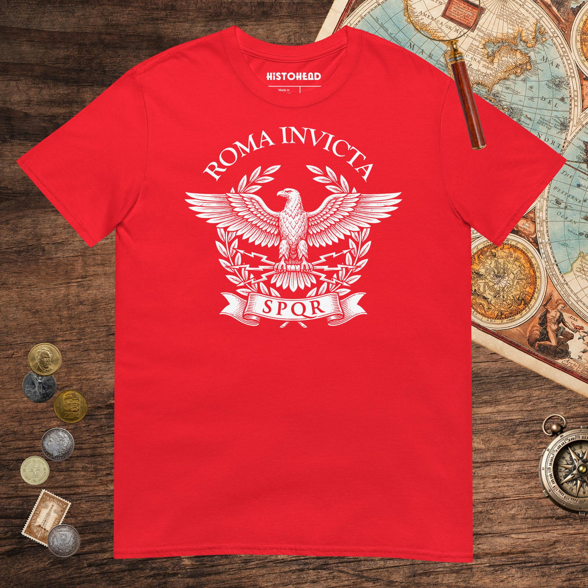 Red Roma Invicta Tee - history buff gift by HistoHead